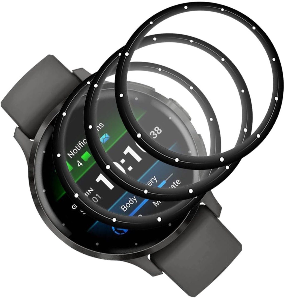 Solidchoice - Displaybeschermfolie voor Garmin Venu 3S - Gehard Glas, 3 Stuks, Krasbestendig