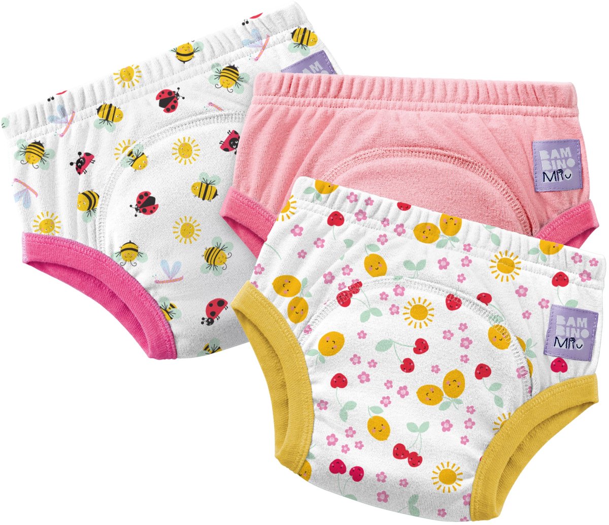 Set van 3 herbruikbare zindelijkheidsbroekjes in Zonnige glimlachen | Sneller en met vertrouwen zindelijk worden | Bambino Mio®