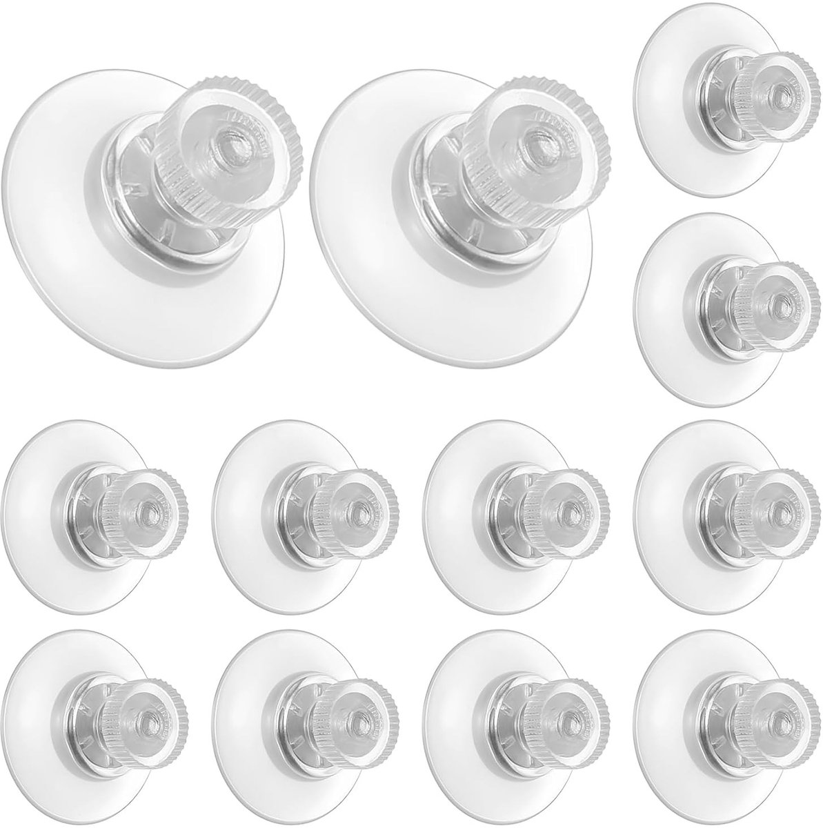 Zuignappen met Schroefdraad - Transparant - Diameter 25 mm - Duurzaam PVC Kunststof - Voor Ramen en Tegels