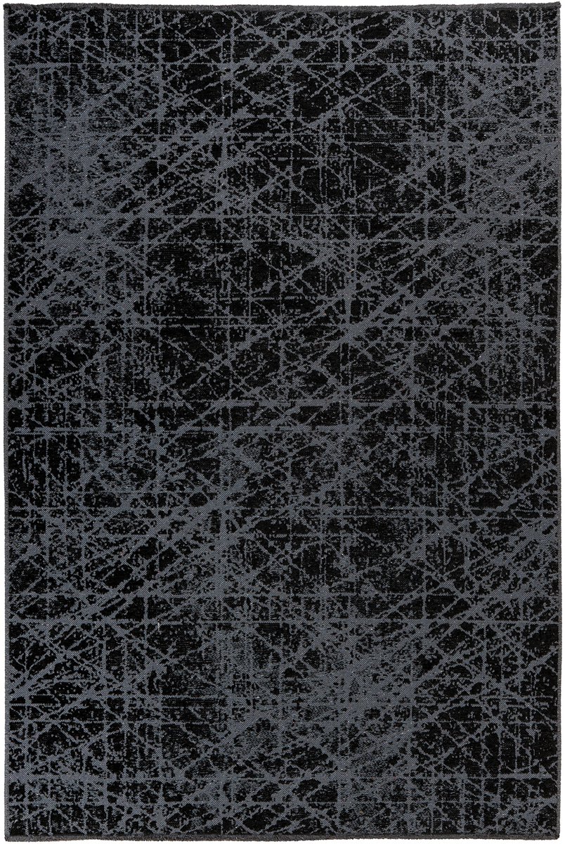 Padiro laagpolig vloerkleed 120 x 170 cm - grijs - modern abstract design - geschikt voor vloerverwarming - van polyester