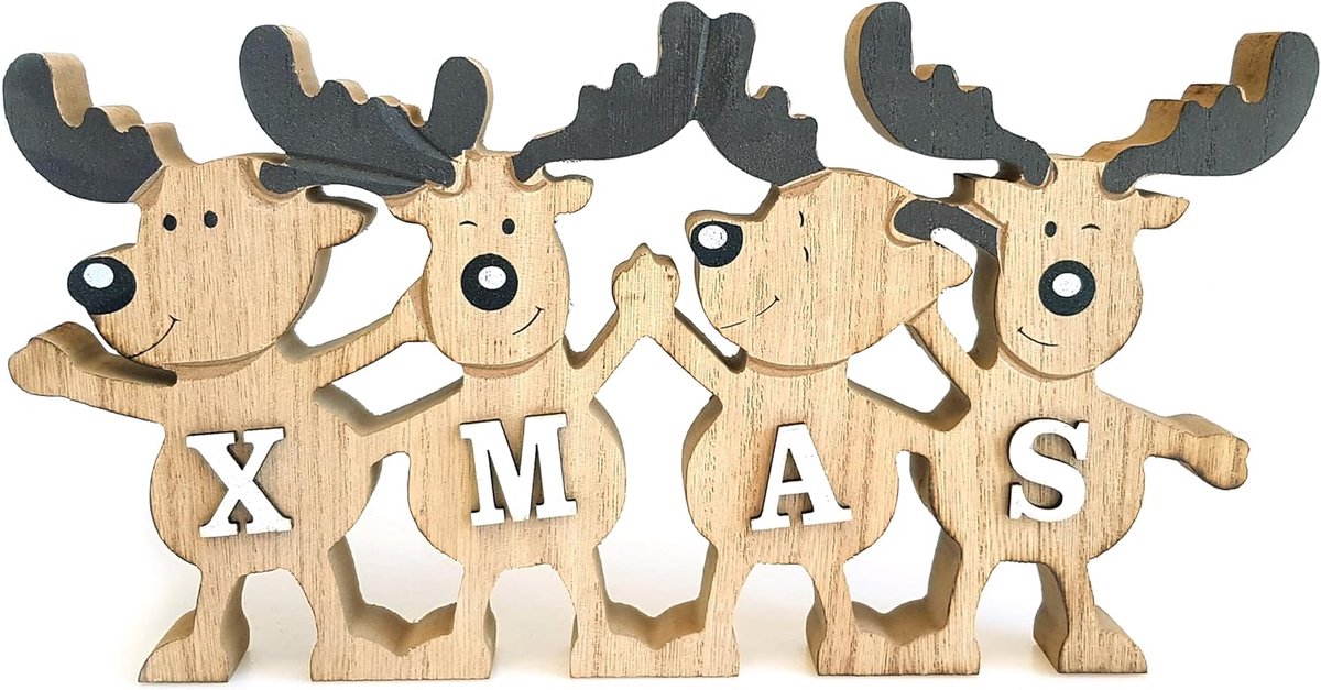 Decorative Wooden Stand Lettering Winter 23 x 11 cm Large, Wood Grey White Brown, Country House Style Stand Decorative - ShopVlot