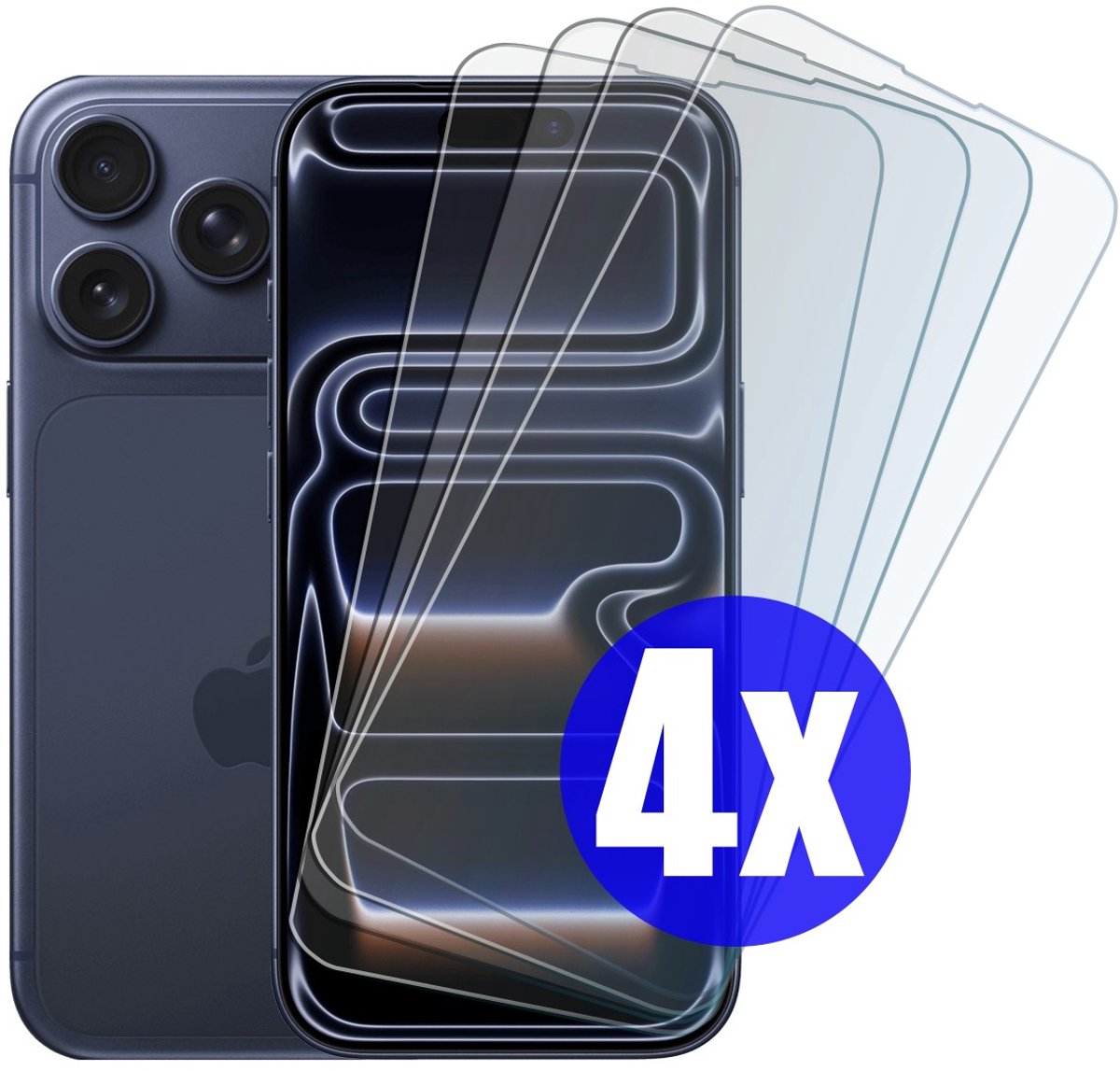 Screenprotector geschikt voor iPhone 17 Pro - Gehard Glas - Tempered Glass Armor Screen Cover - 4 Stuks