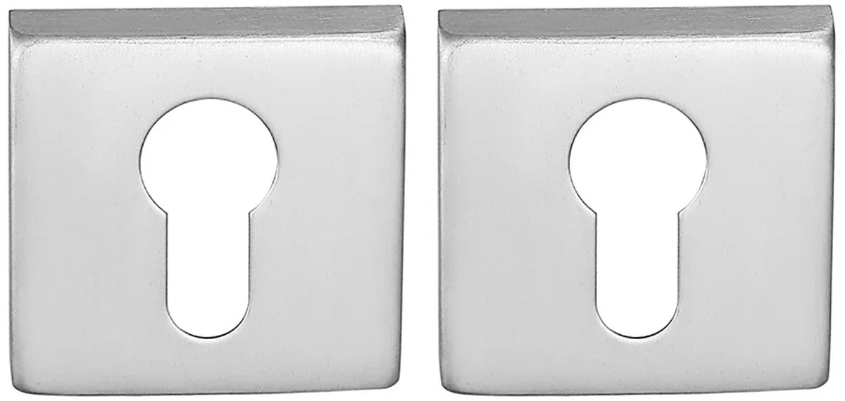 Cilinderrozet vierkant 53x53x8,9mm geborsteld Rvs