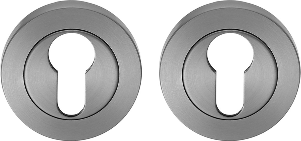 Cilinderrozet rond 53,5x8,5 mm gun metal PVD gecoat