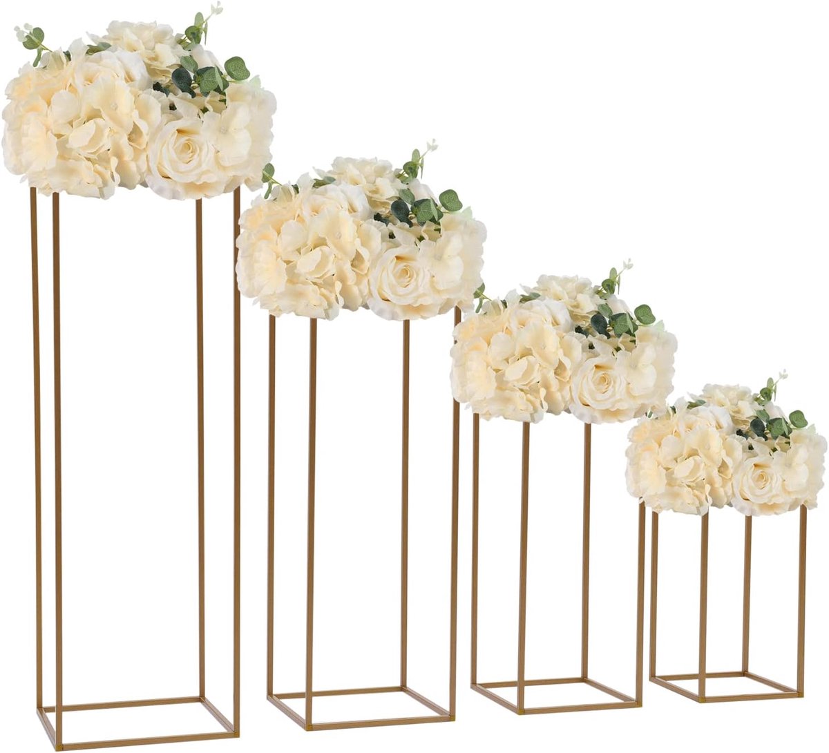 Gold Wedding Vase Table Attachments, 60 cm High, Metal Flower Vases, Flower Stand, 10 Pieces Metal Flower Base Vase - ShopVlot