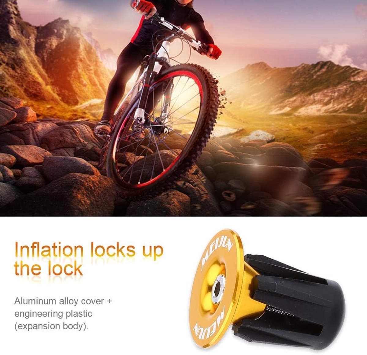 Tbest Bicycle Handlebars,2pcs Bicycle Handlebar End Colorful Aluminum Bicycle Handlebar Bar Handles End Caps Bike Bar - ShopVlot