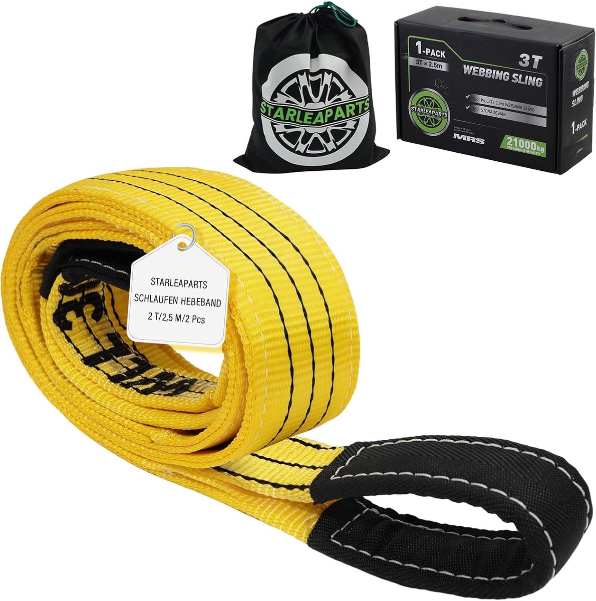 STARLEAPARTS Round Lifting Strap Length 2.5 m Lifting Straps for Load Lifts Belt Straps Maximum Break Resistance 21 kg - ShopVlot
