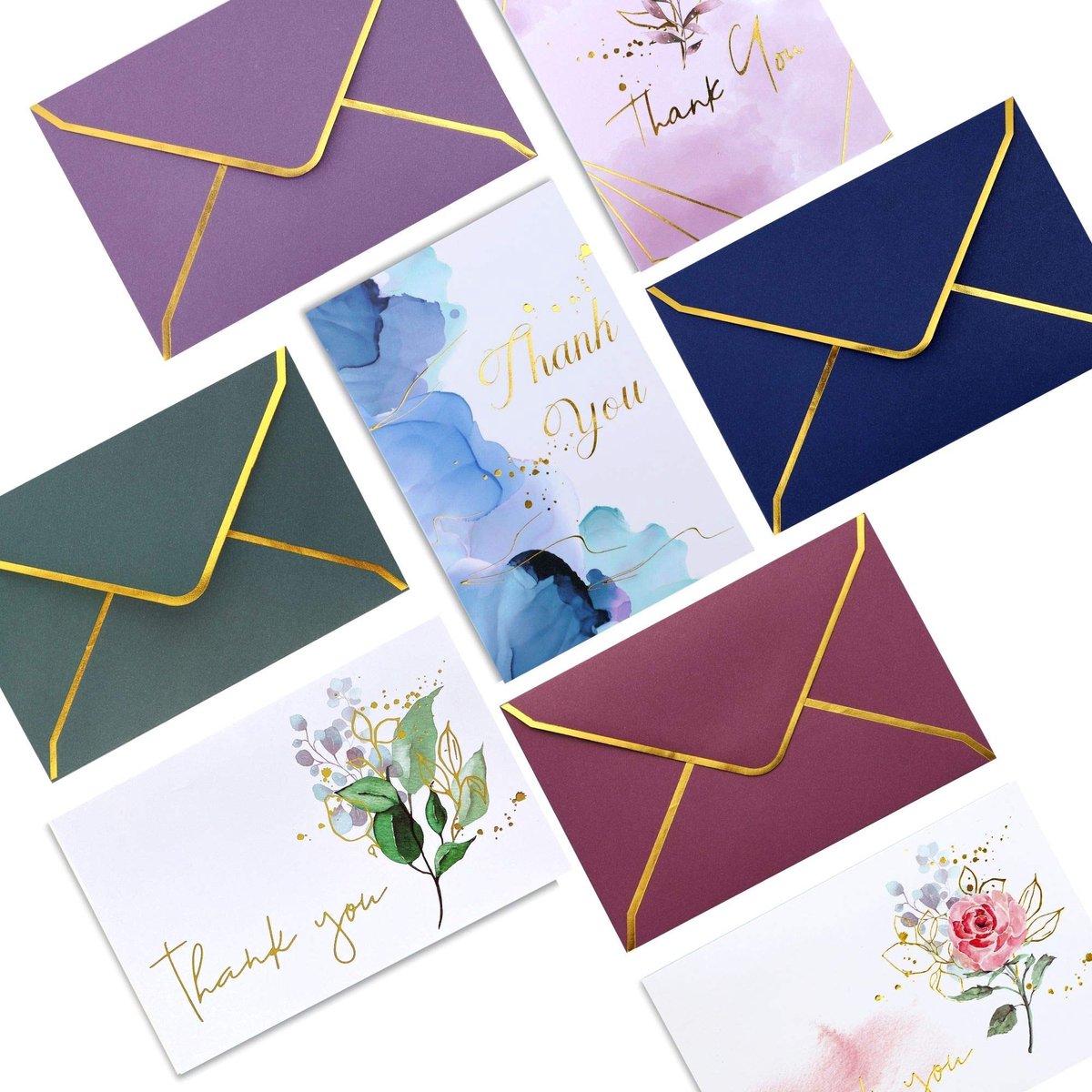 Heavy Duty bedankkaarten met enveloppen - 36 PK - goud bedankkaarten 10 x 15 cm babyshower bedankkaarten bruiloft - ShopVlot