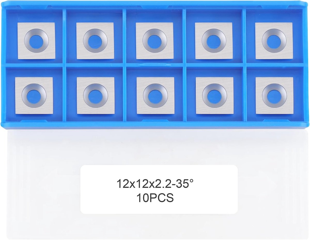 HM 12 x 12 x 2.2 mm Cutting Inserts for Wood, Lathe and Woodworking, Rotary Chisel, Pack of 10 - ShopVlot