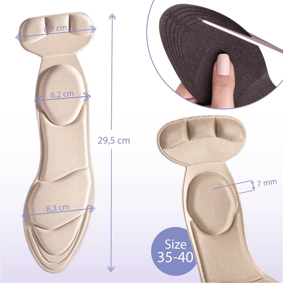 Solidchoice - Comfortabele Inlegzolen voor Dames met Hoge Hakken