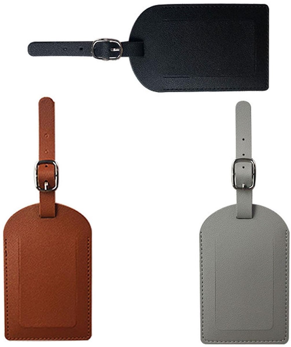Solidchoice - Set van 3 PU Luggage Tags voor Bagage