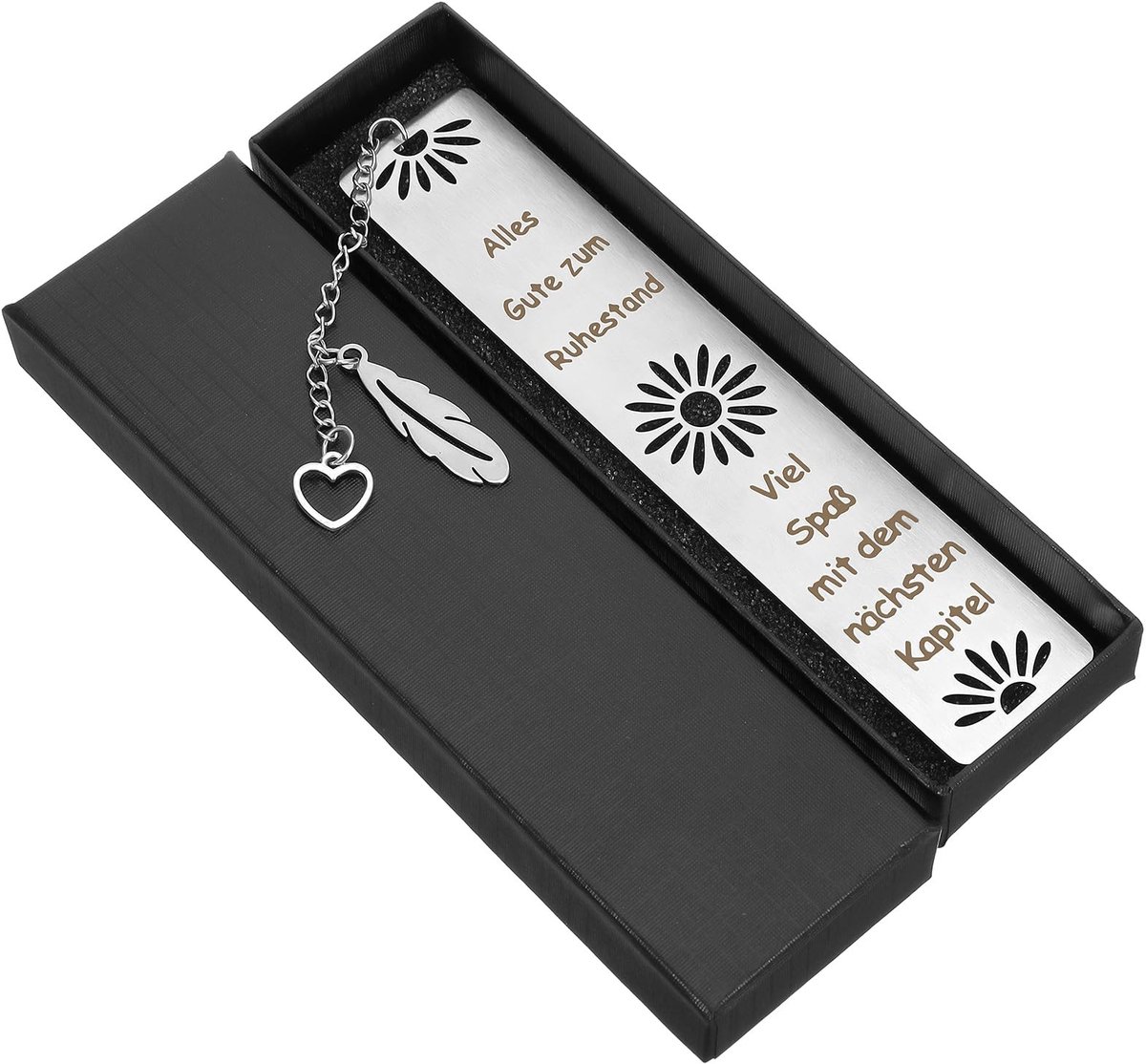 Solidchoice - Metalen Boekenlegger met Veer Pendant in Cadeaubox