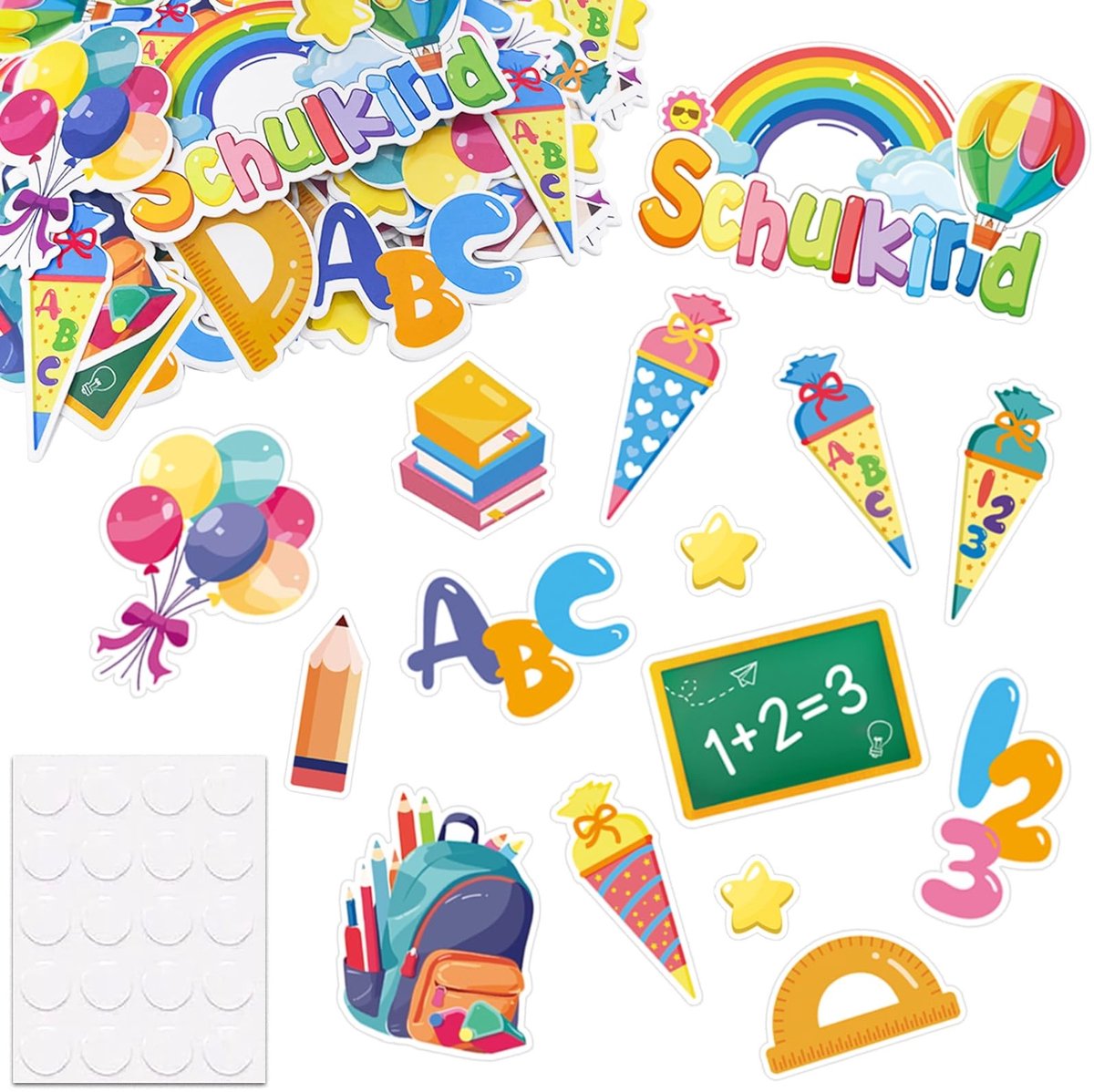 Solidchoice - Decoratie voor de Eerste Schooldag - 100 Stuks Kleurrijke Versieringen