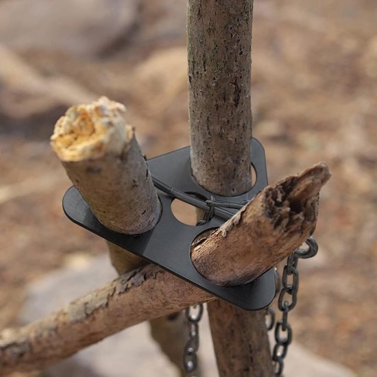 Solidchoice - Roestvrijstalen Camping Tripod met Verstelbare Ketting van Solidchoice — afbeelding 2