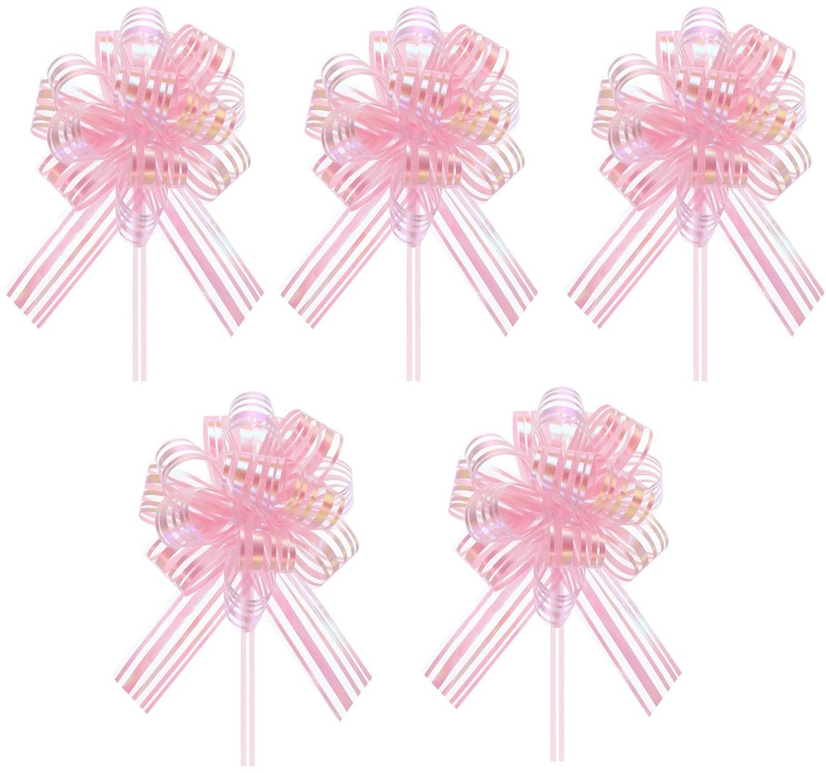 Solidchoice - 5 Roze Strikken voor Cadeauverpakking en Decoratie