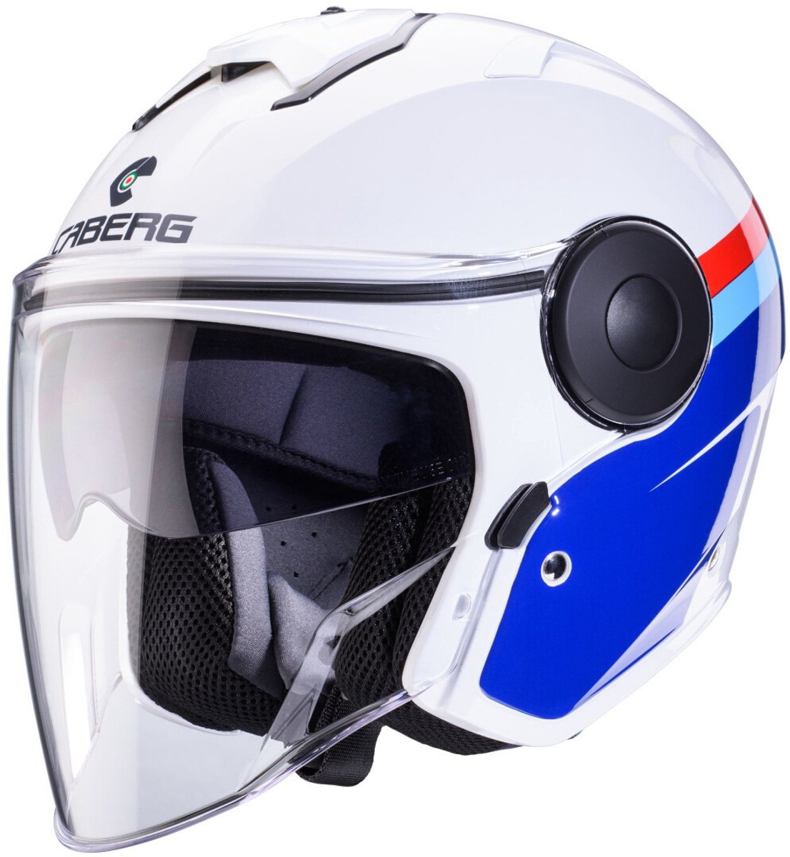Caberg Soho Zephir Wit Blauw Rood Jethelm - Helm