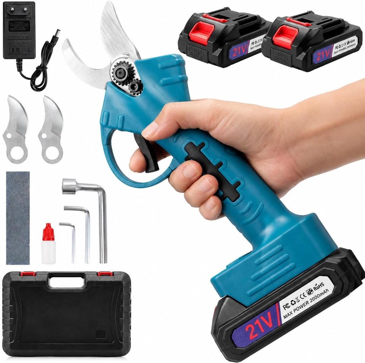 Accu-takkenschaar - Geen kleur - 33 mm - Bypass Boomschaar met Borstelloze Motor - Voor Professioneel Gebruik