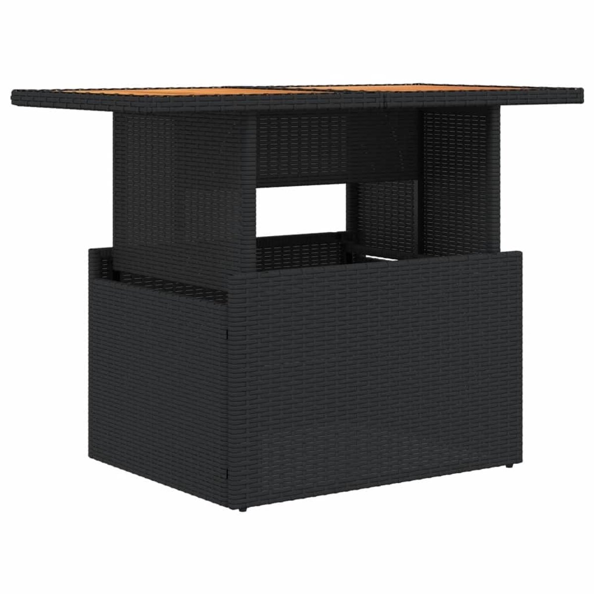 Solidchoice - Tuintafel van Poly Rattan en Acaciahout