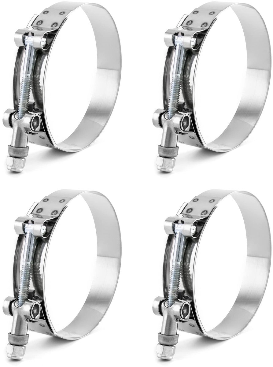 Solidchoice - RVS T-Bolt Slangklemmen 3" voor Turbo Intake Intercooler, 4 Stuks