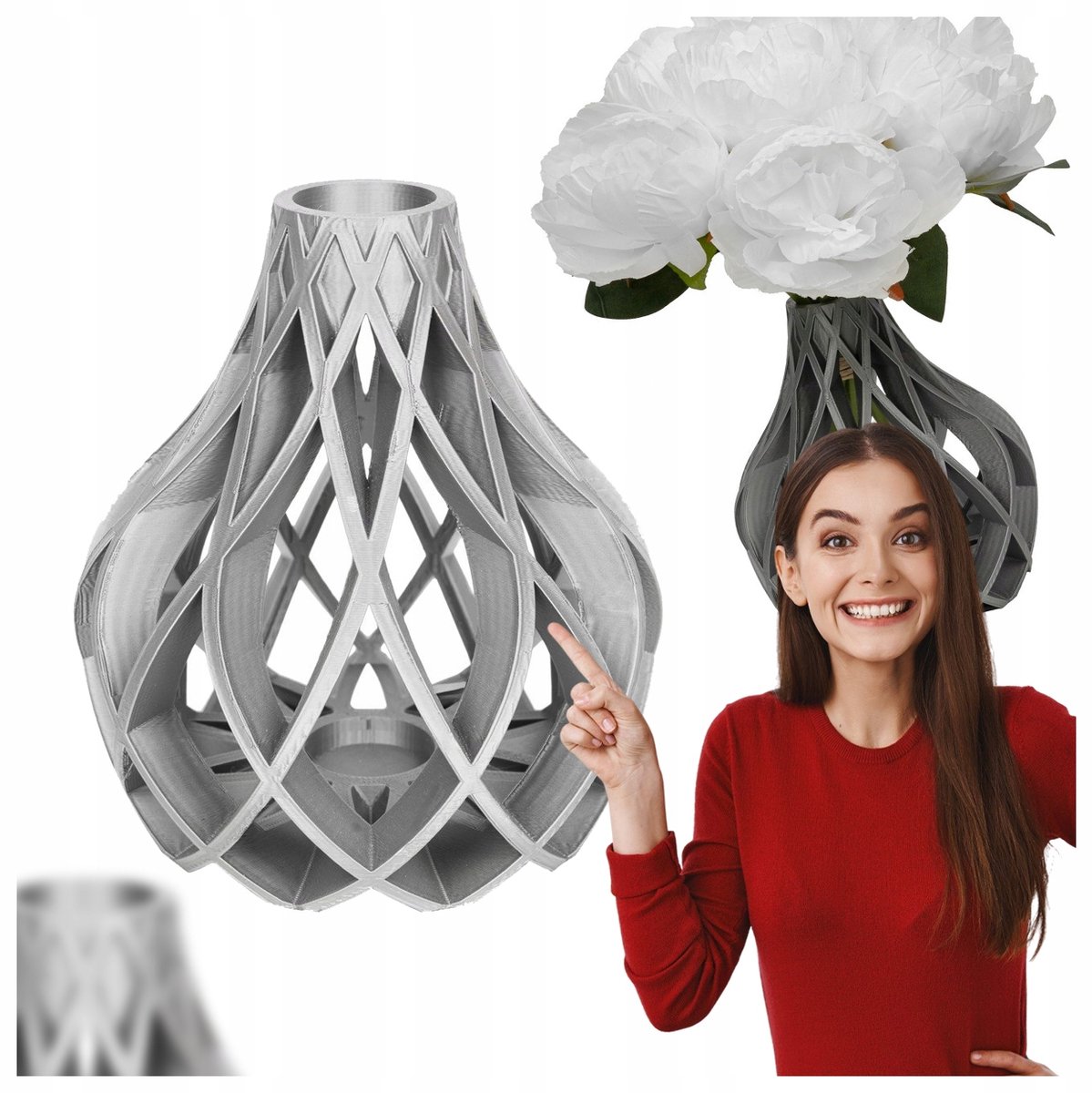Vukan Silver Vaas - Klassieke Lijn, 20cm, voor Drogen Bloemen