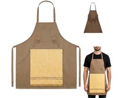 Grappige Schort Voor Mannen - BBQ Schort Met Grappig Ontwerp En Geïntegreerde Handdoek - Geschikt Voor Grillavonden En Keukengebruik