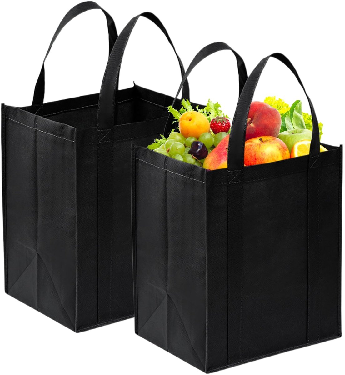 Solidchoice - Set van 2 Opvouwbare Winkeltassen 37 x 31 x 24 cm
