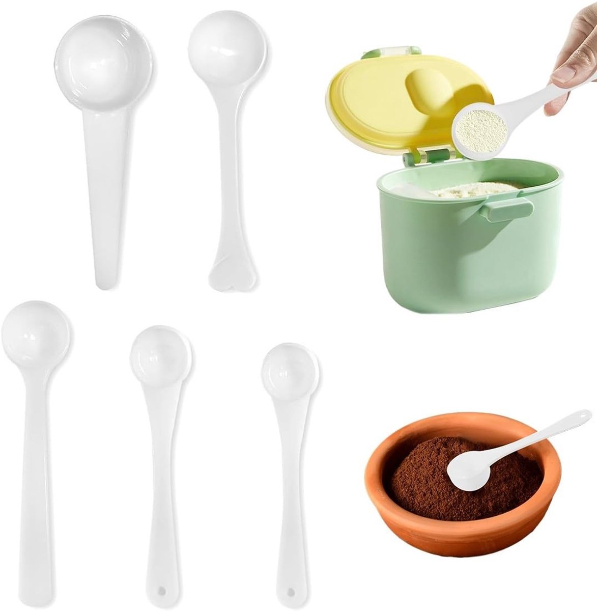 Solidchoice - Set van 6 Transparante Maatlepels en Maatbekers