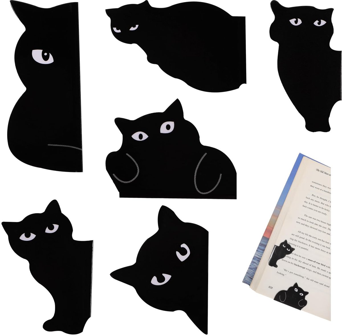 Solidchoice - Set van 6 Magnetische Boekenleggers voor Kattenliefhebbers