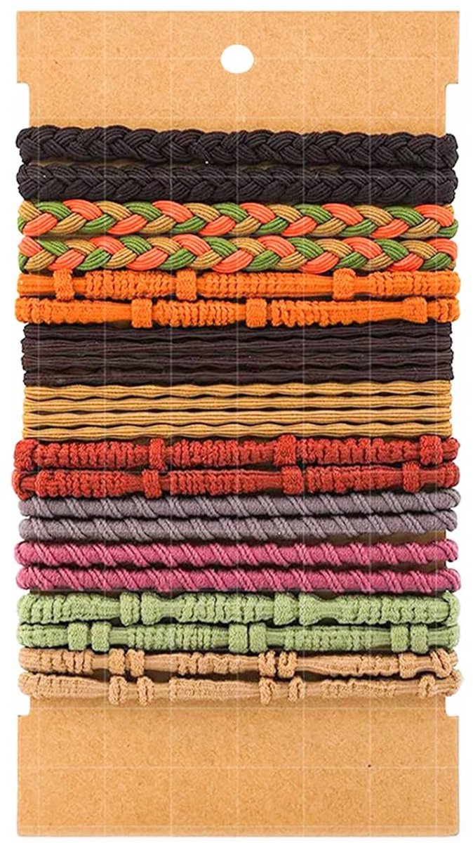 Solidchoice - Boheemse Paardenstaartclips, 20 Stuks in 4 Stijlen en 10 Kleuren