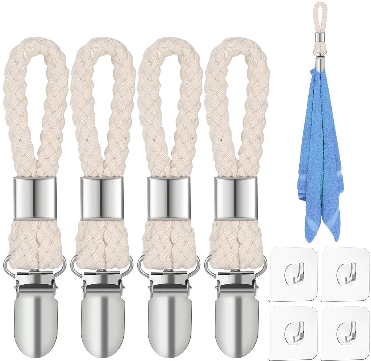Solidchoice - 4 Stuks Hangende Keuken Handdoek Clips met Haak