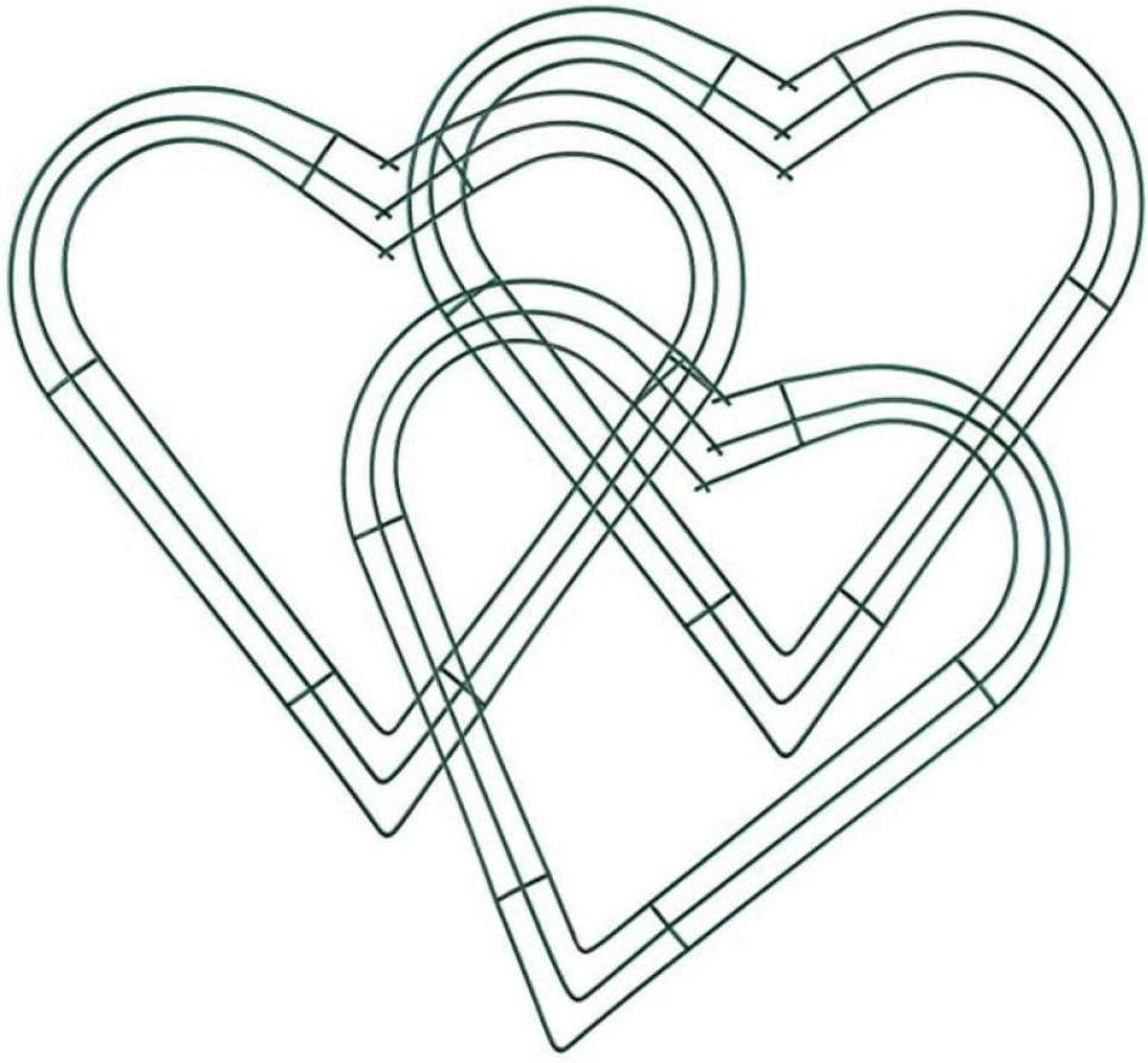 Metalen Krans Hart - Kransframe Hartvorm - Decoratie Maken - Dikke Ijzerdraad - 30 cm - Groen
