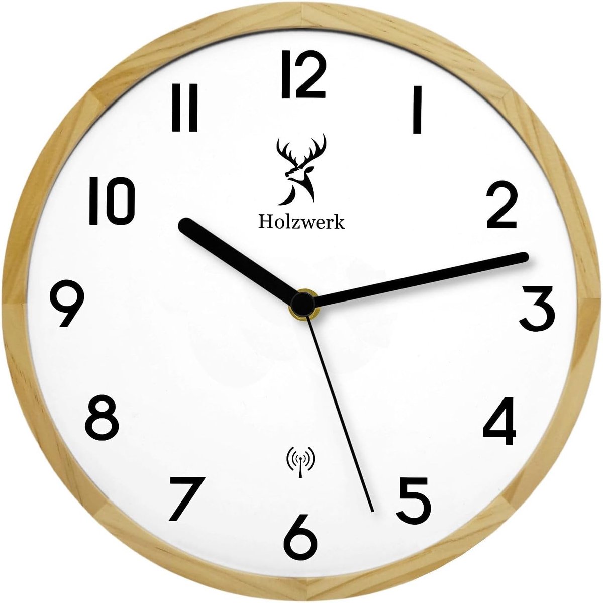 Wandklok 25 cm - Hout - Vintage design - Stil en automatisch tijdsinstelling - SnelShoppen