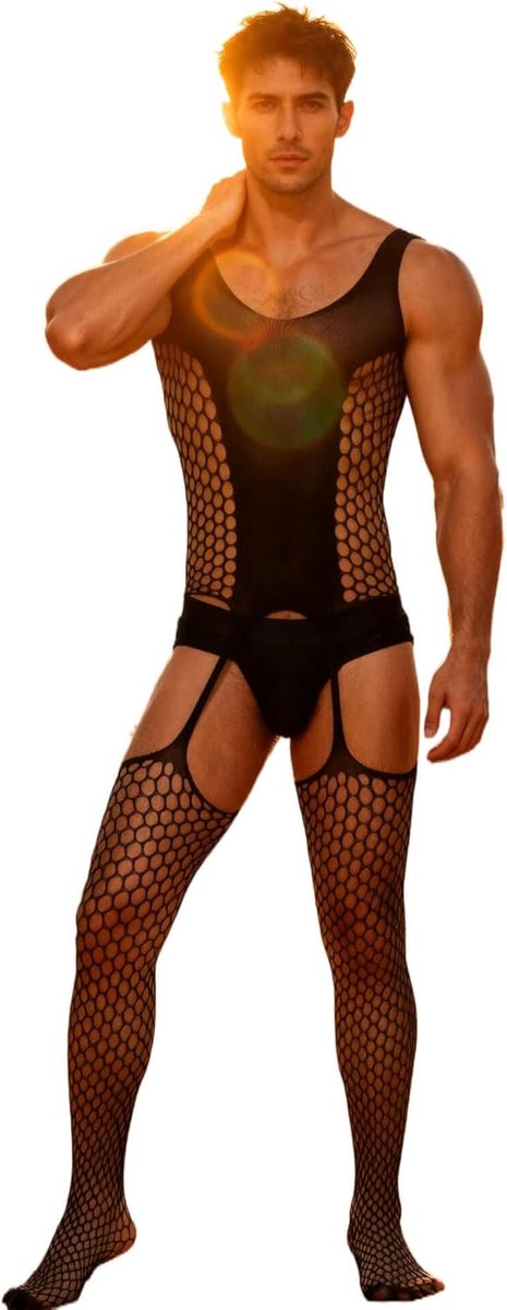 Bodystocking dames - leotard visnet - elastisch materiaal - sexy uitstraling - SnelShoppen