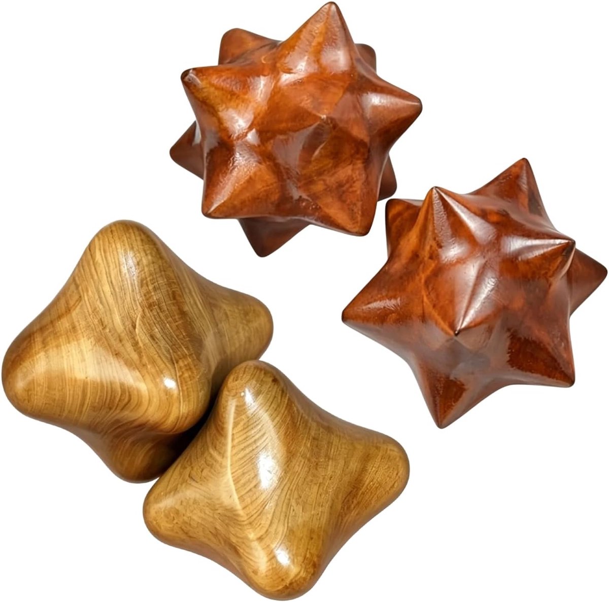 Massageballen set van 2 - natuurlijk Szechuan peperhout - handacupressuur - effectieve ontspanning - SnelShoppen