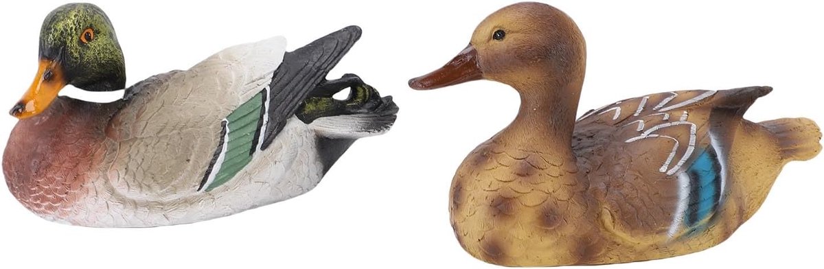 Vlotende Eenden, 2 Stuks Buiten Decoratie - Realistische Nep Mandarin Eenden - Voor Tuin en Vijver - m-winkel