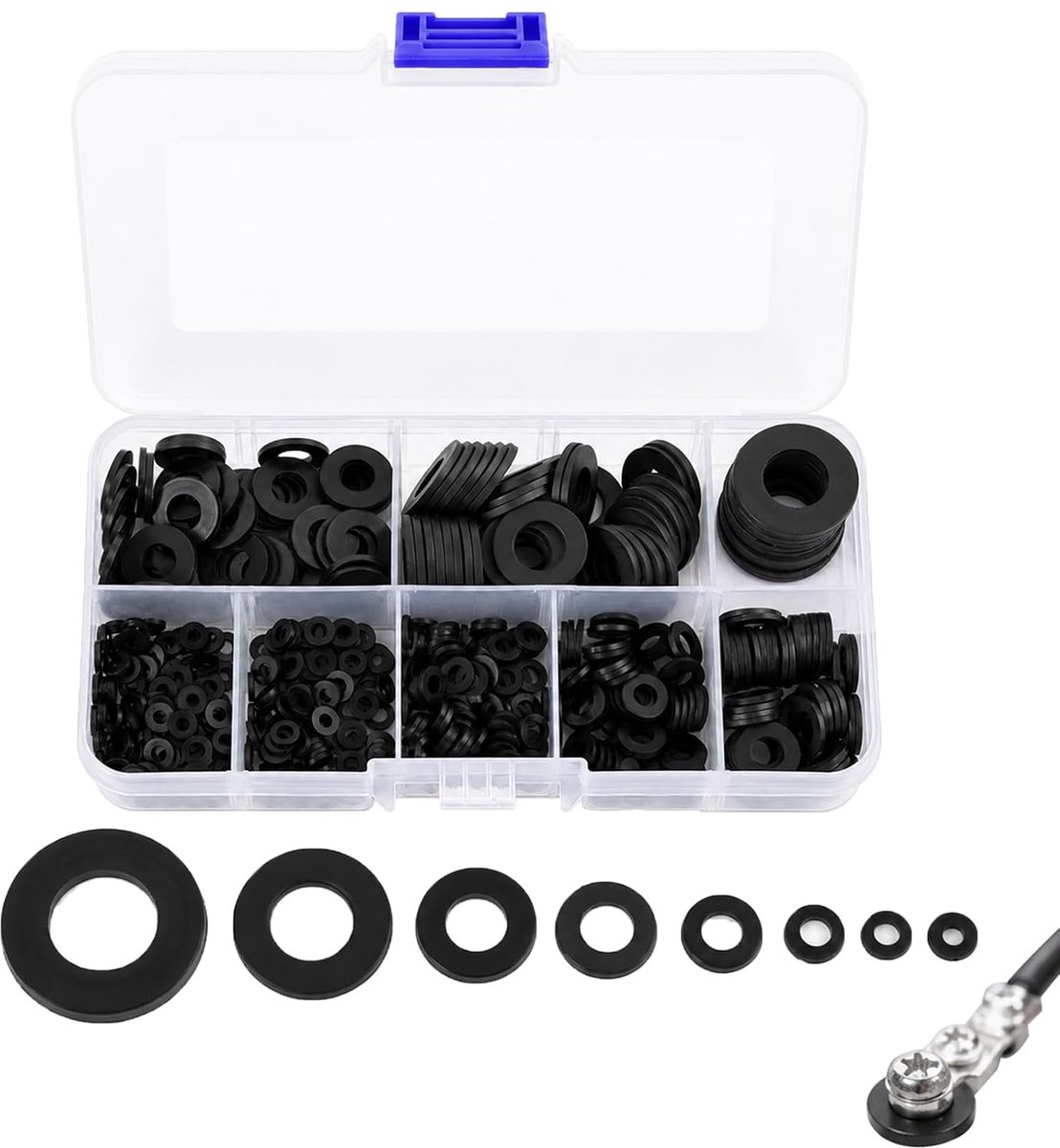 sluitringen assortiment M2 tot M10 - nylon - corrosiebestendig - voor elektrische toepassingen - ShopVlot