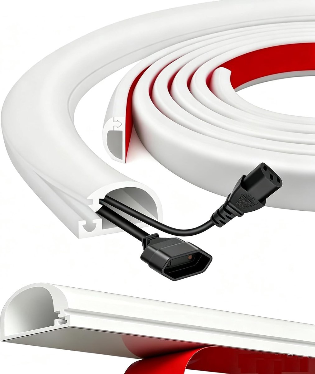 Kabelgoot 3 meter - flexibele siliconen - halfrond - eenvoudig kabelbeheer - ShopVlot