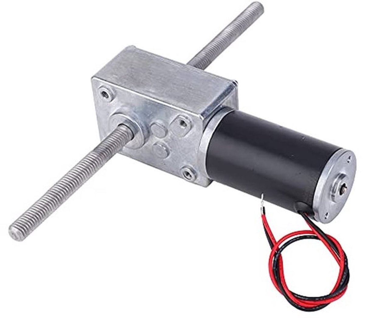Wormwielmotor DC 12V Dubbele uitgaande as M8 Dubbele rechtse draad Turbinereductiemiddel met hoog koppel Snelheidsreductiemotor (200 reductieverhouding)
