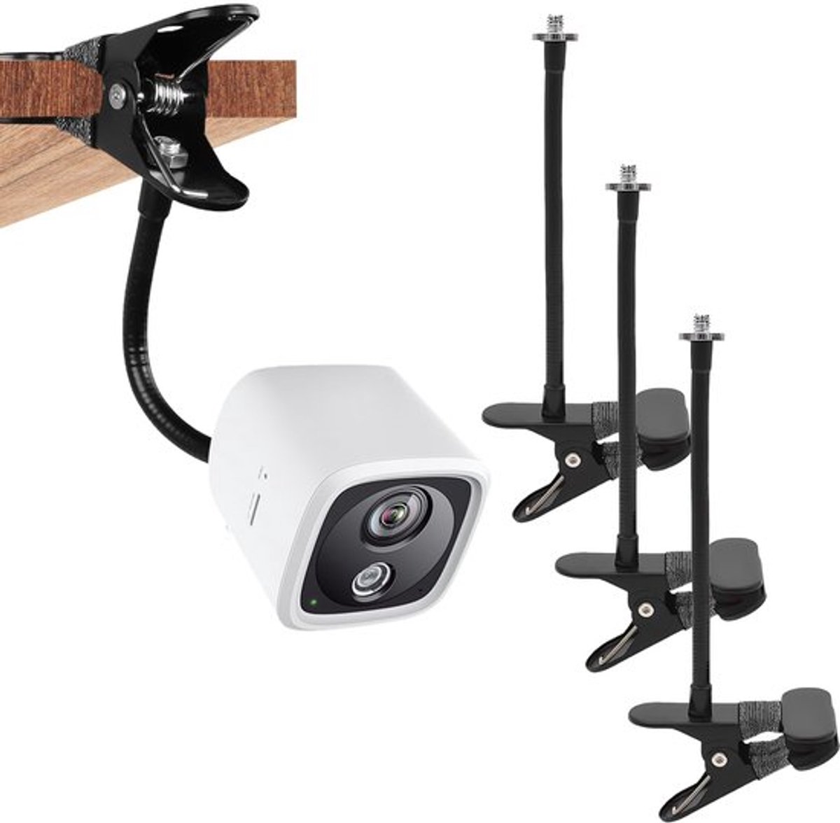 Pakket van 3 flexibele bevestigingen voor Eufy Cam 2C/2C Pro/3/3C, Blink-camerabevestiging, universele metalen klemhouder voor EufyCam 1/2/EufyCam E, masthouder, flexibele houder voor Arlo Ultra/Ultra