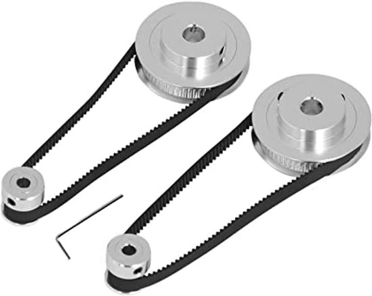 Timing katrol set van aluminium met 20 en 60 tanden, 280 mm lengte en 6 mm breedte, geschikt voor distributieriemen van 3D-printers voor nauwkeurige synchronisatie