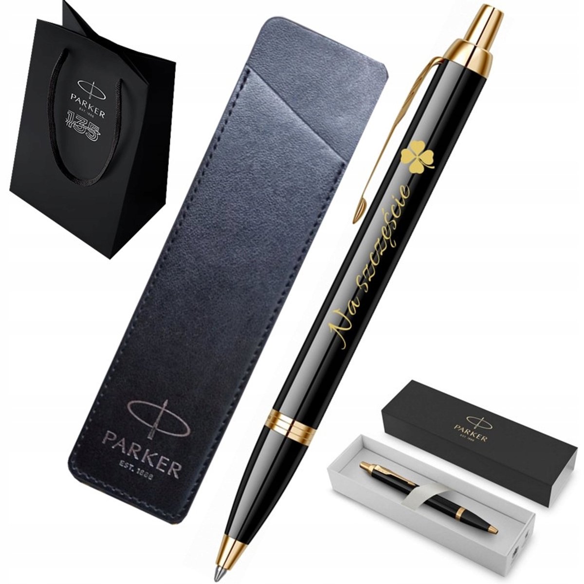 Parker IM Zwarte Pen met Gouden Details & Gratis Gravure & Etui