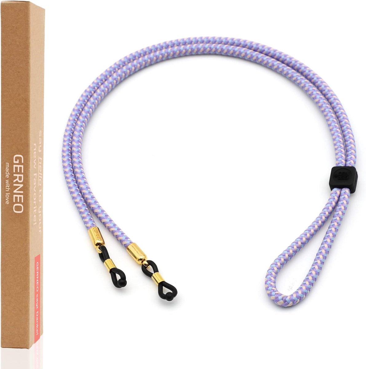 Thijox - Premium Brilband voor Zonnebrillen en Leesbrillen - Verstelbaar met Trekkoord en Gouden Houders - Uniek Accessoire voor Feest, Reizen en Dage