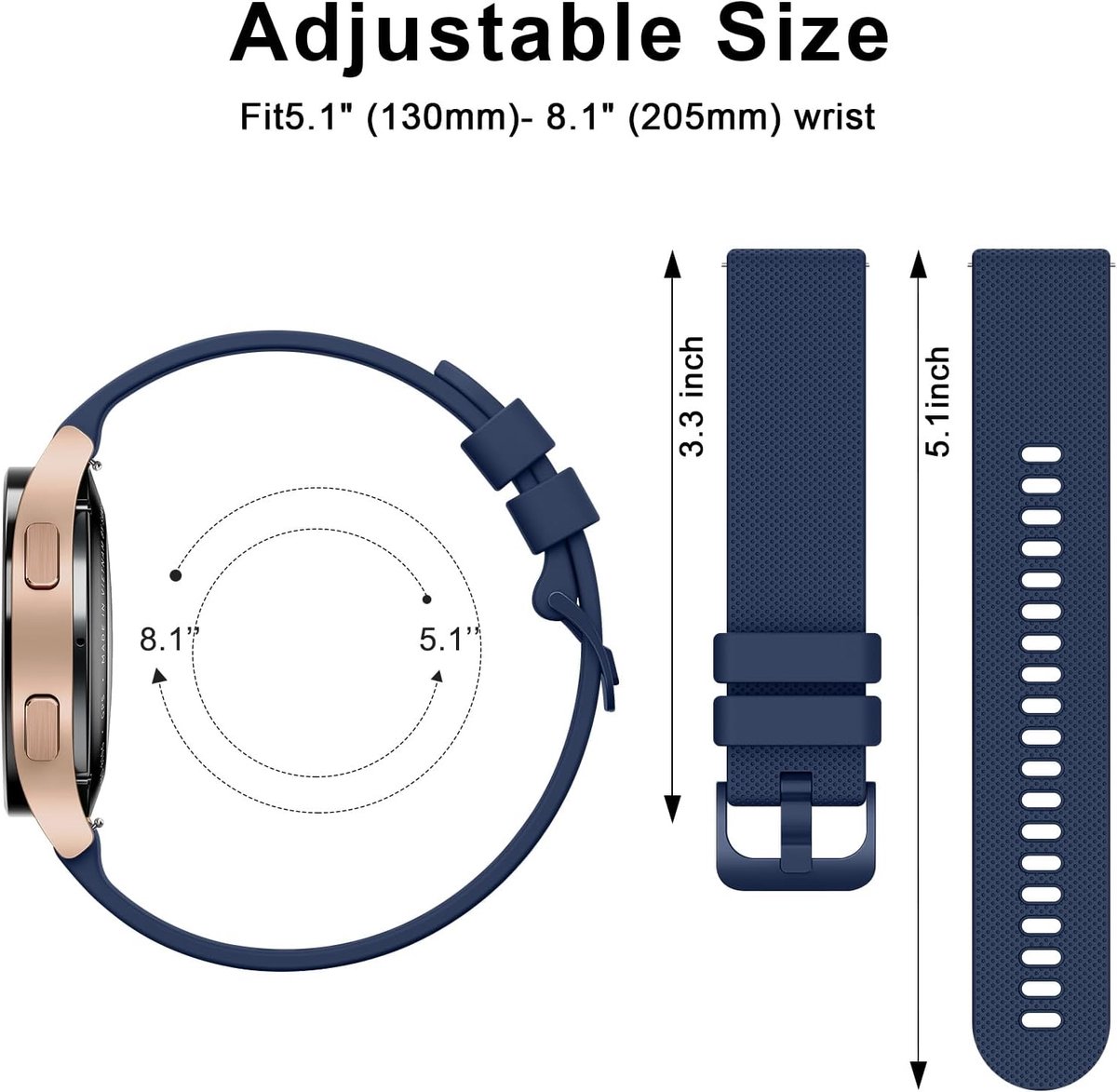 Horloge band 20 mm/22 mm - silicone - snelle vervangingen - ideaal voor elke gelegenheid - SnelShoppen