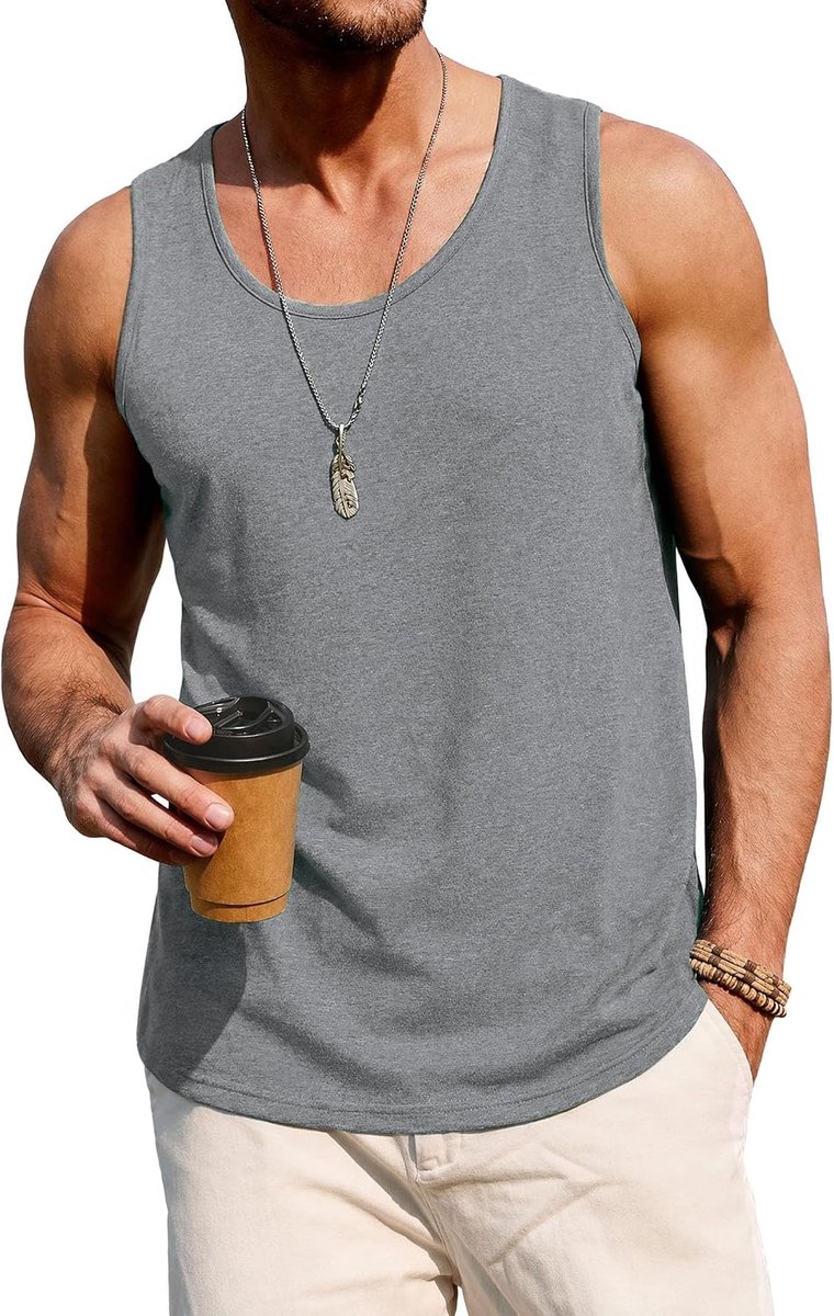 Heren Tanktop Regular Fit - Mouwloos - Sportief en Casual - Ideaal voor Fitness SnelShoppen