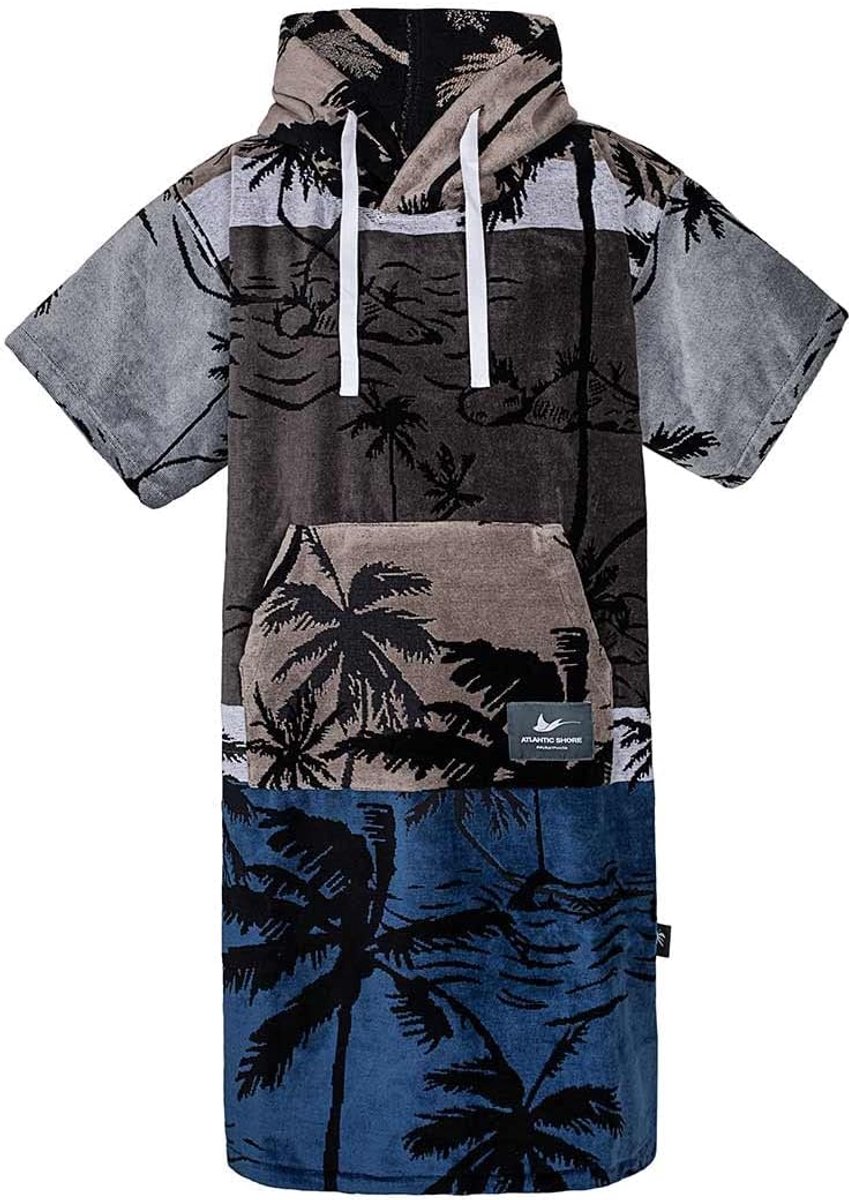 Surf poncho uniseks - 100% katoen - met capuchon - ideaal voor na het zwemmen - SnelShoppen