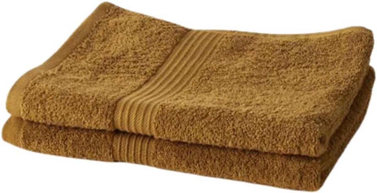 TODAY Set van 2 handdoeken, 50 x 90 cm, 100% katoen, brons - ShopVlot