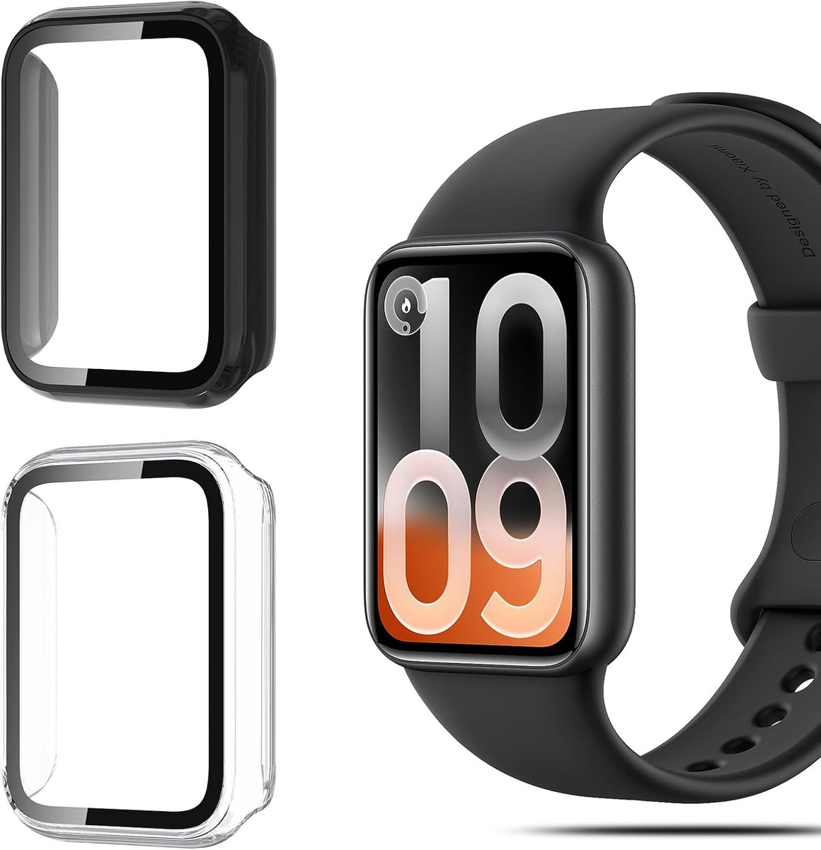 QULLOO Beschermhoes voor Xiaomi Band 10 Pro, PC-beschermhoes van ultradun scherm voor Xiaomi Band 10 Pro (zwart + - ShopVlot