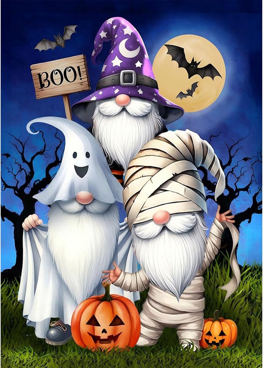 Kits schattige kabouters voor volwassenen, doe-het-zelf volledige boor Gonk Diamond Art Kits foto's, volwassenen Diamond Art Halloween nacht ambacht perfect voor ontspanning