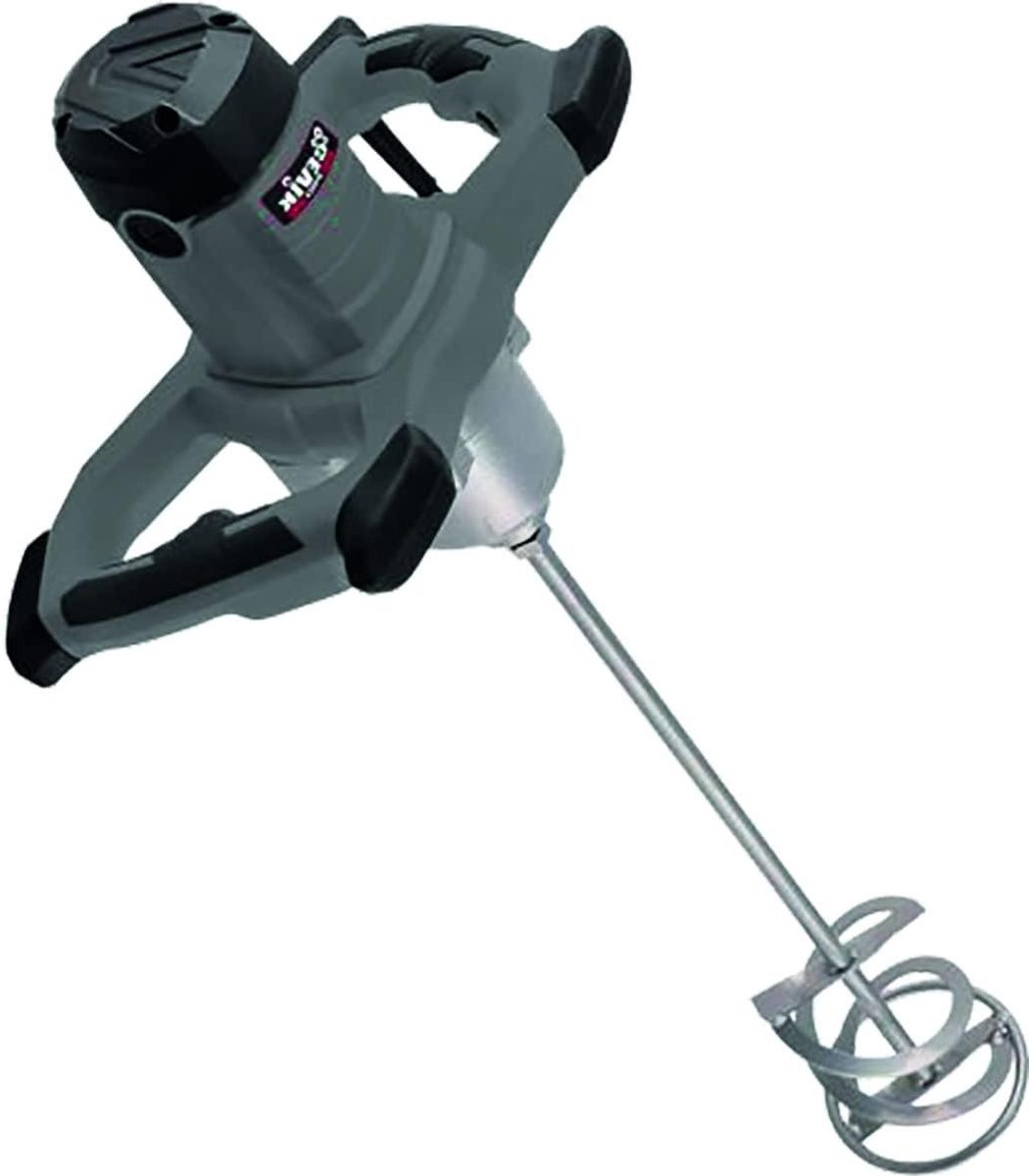 Mixer 1800W - Bouwmixer Mortelmixer - Materialen Mengen - Dubbele Snelheid - 140 mm Staaf - Grijs