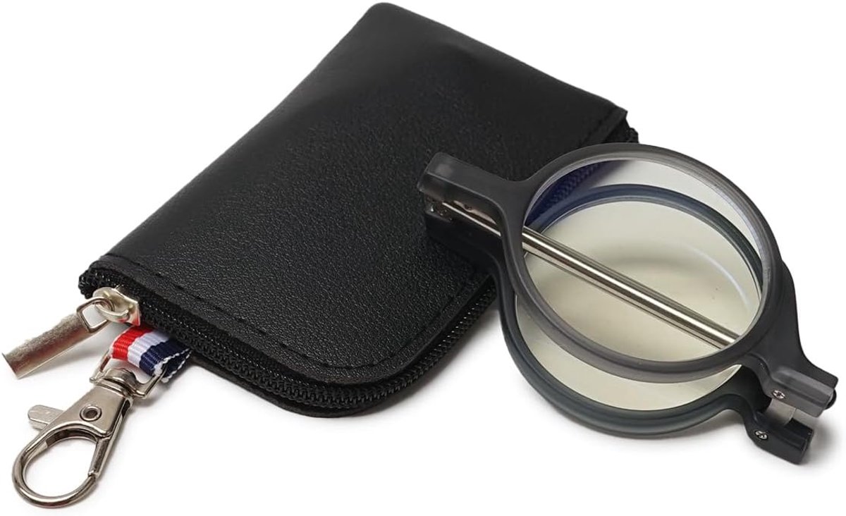 opvouwbaar, metaal, opvouwbare leeshulp, blauwlichtfilter, rond, compacte draagbare zakbril voor heren en dames